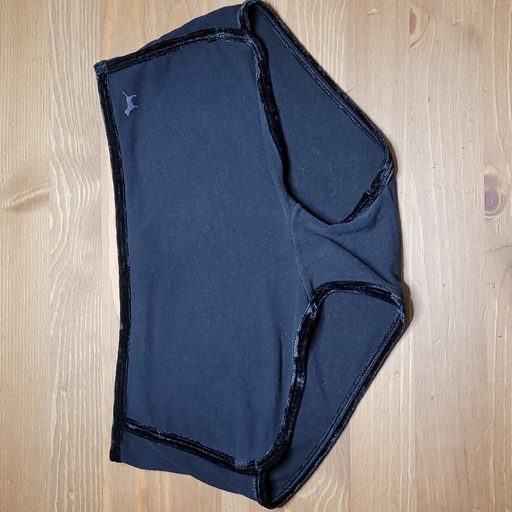 VS Victoria's secret boyshort panties,  gray with black waist trim,  m medium
